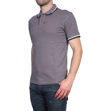 prada polo shirt grey|Prada polo shirts men's.